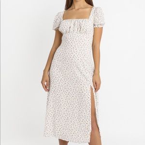 Showpo SKIPPING BY DRESS IN WHITE FLORAL